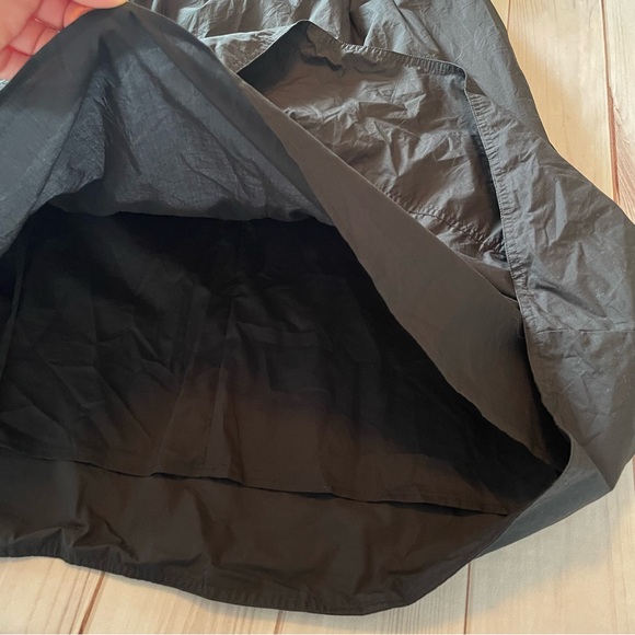 Gathered Cotton Poplin Midi Dress Womens M Black Whimsigoth Minimalist Well Worn - Picture 10 of 16